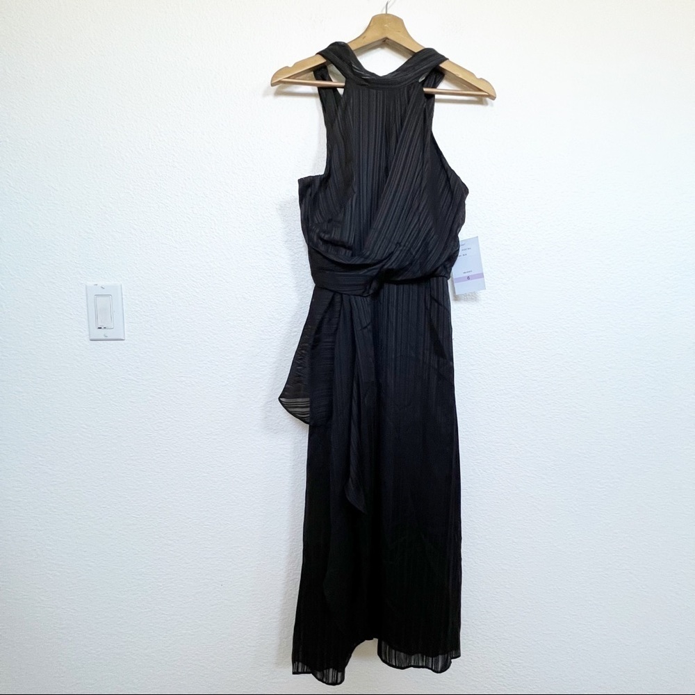 Maison Tara- NWT Black Halter Ruffled Dress Size 6